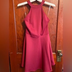 Windsor - Red Halter Skater Dress